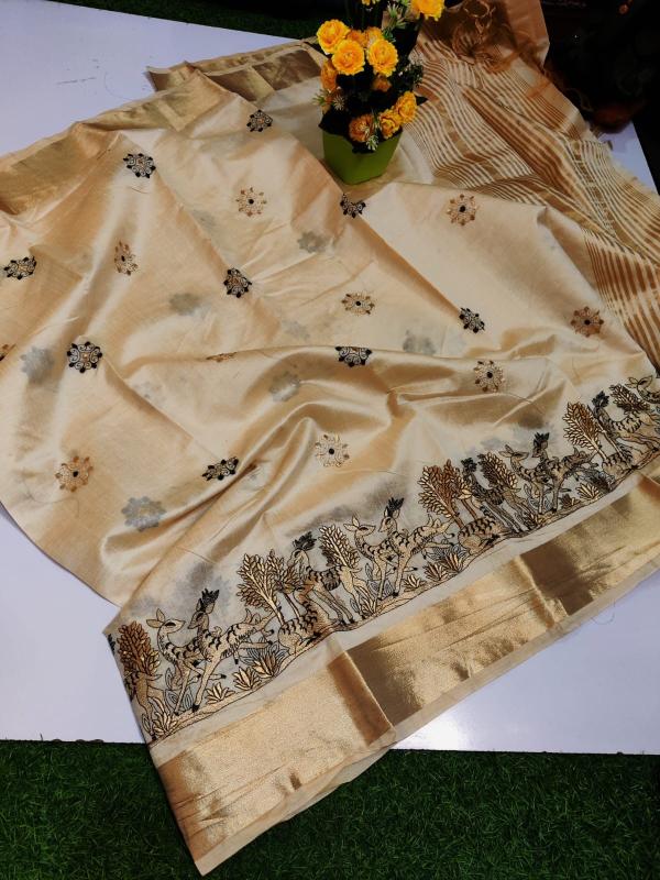 Malhar tusser-vol-4 tusser silk surat textile market wholesale saree  - wholesale export